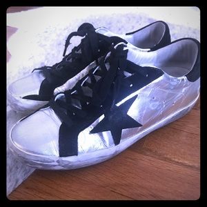 Silver/Black golden goose deluxe brand sneakers